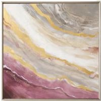 Wholesale modern gold foil oil paintings CAFA5344 pink oil paintings wall art decoration