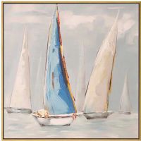 Wholesale abstract sailboat oil paintings CAFA5346 modern gold foil oil paintings