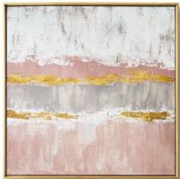 Wholesale 100% handpainted abstract pink wall art paintings CAFA5366 mondern gold foil oil paintings