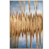 Wholesale 100% handpainted CAFA5048 modern gold foil oil paintings framed wall art decoration