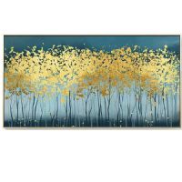 Wholesale Modern Gold FOil Oil Paintings CAFA5225 Abstract Forest Wall Art Paintings