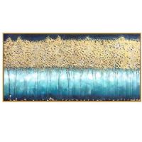 Wholesale CAFA5223 Modern Gold Foil Oil Paintings Abstract Landscape Art Paintings