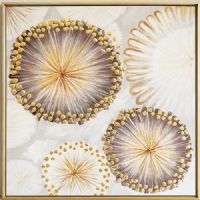 Modern 3D Oil Paintings CAFA5379 Abtract Gold FLower Wall Art Paintings