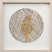 Wholesale Modern 3D Shadow Box UASB1462 Gold Foil Leave Rice Paper Art for Wall Decoration