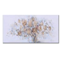 handpainted UACA60560 Silve Foil Oil Paintings Flower Canvas Wall Art
