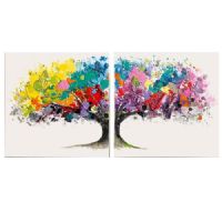 Wholesale colorful forest oil paintings UACA6079 modern canvas wall art