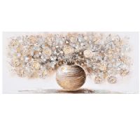 Wholesale modern gold foil oil paintings UACA6087 abstract flower wall art paintings
