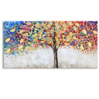 Wholesale modern gold foil oil paintings UACA6071 abstract forest wall art paintings