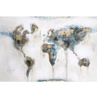 handpainted UACA6038 abstract world map canvas artwork