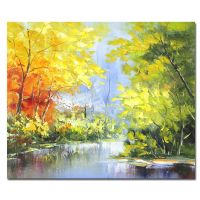 Hanpainted UACA6108 colorful landscape oil paintings