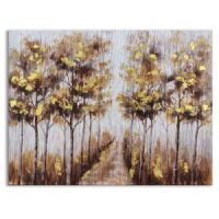 Wholesale UACA6110 modern gold foil oil paintings landscape forest wall art paintings
