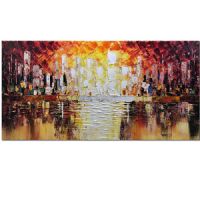 Wholesale handpainted UACA6113 modern cityscape oil paintings