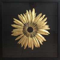 Wholesale Modern 3D Shadow Box UASB1341B Gold Feather Wall Art Framed Art Decoration