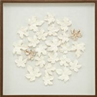 Wholesale modern 3d shadow box leaf pattern rice paper artwork