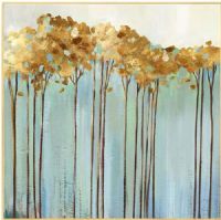 Wholesale modern gold foil oil paintings CAFA5397 abstract forest wall art decoration