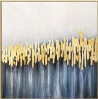 Wholesale modern gold foil oil painting CAFA5382 abstract canvas wall art with gold frame decoration