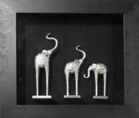 Wholesale 3D ShadowBox Elephant Art Theme Resin Artwork