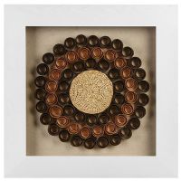 Wholesale UASB1176 Wall Art Distressed White Frame Natural Dark Circle Wall Art Decoration