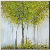 Wholesale CAFA5411 abstract tree wall art paintings with gold frame